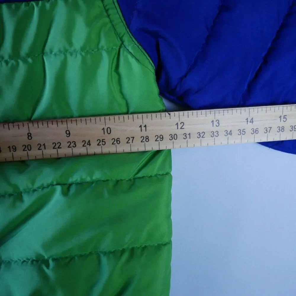 Little Me Baby Boys' 12M Quilted Puff Jacket Green Fleece Lined Front Zip Hood